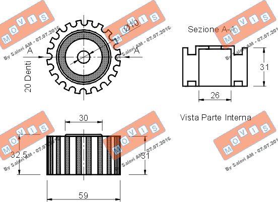 MOVIS AST1608 - Parazīt / Vadrullītis, Zobsiksna autospares.lv