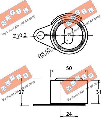 MOVIS AST1088 - Spriegotājrullītis, Gāzu sadales mehānisma piedziņas siksna autospares.lv