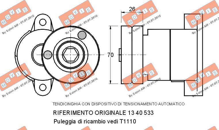 MOVIS AST1108 - Siksnas spriegotājs, Ķīļsiksna www.autospares.lv