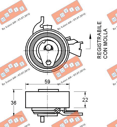 MOVIS AST1107 - Tensioner Pulley, timing belt www.autospares.lv