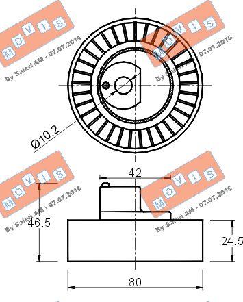 MOVIS AST1174 - Pulley, v-ribbed belt www.autospares.lv