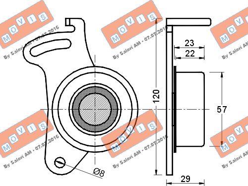 MOVIS AST1325 - Tensioner Pulley, timing belt www.autospares.lv