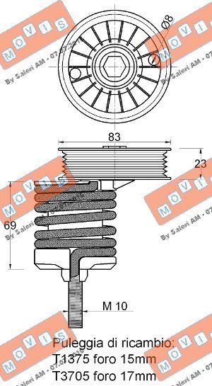 MOVIS AST1374 - Siksnas spriegotājs, Ķīļsiksna autospares.lv