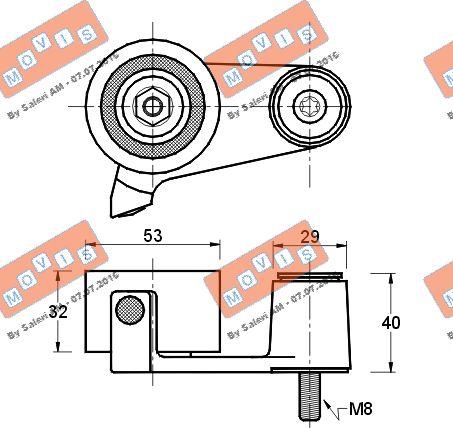 MOVIS AST1209 - Spriegotājrullītis, Gāzu sadales mehānisma piedziņas siksna www.autospares.lv