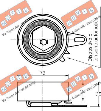 MOVIS AST1798 - Tensioner Pulley, timing belt www.autospares.lv