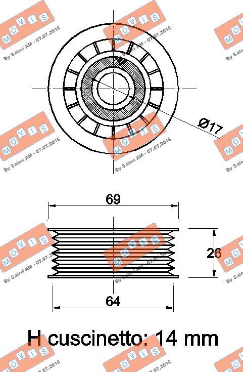 MOVIS AST1786 - Pulley, v-ribbed belt www.autospares.lv