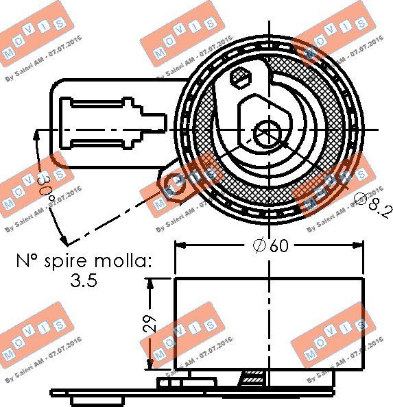 MOVIS AST3451 - Tensioner Pulley, timing belt www.autospares.lv