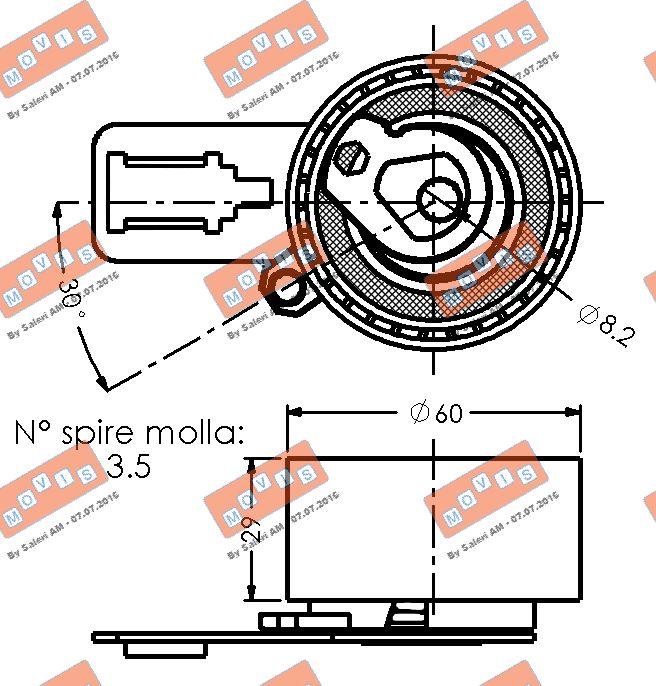 MOVIS AST3594 - Tensioner Pulley, timing belt www.autospares.lv