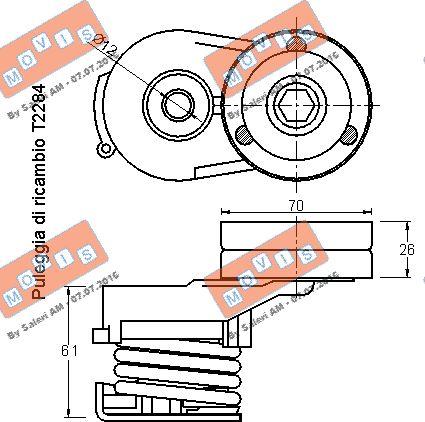 MOVIS AST3016 - Belt Tensioner, v-ribbed belt www.autospares.lv