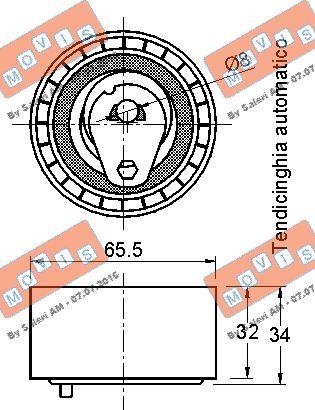 MOVIS AST3191 - Tensioner Pulley, timing belt www.autospares.lv