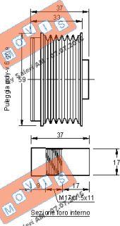 MOVIS AST3117 - Pulley, alternator, freewheel clutch www.autospares.lv