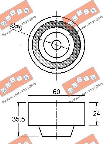 MOVIS AST3349 - Deflection / Guide Pulley, timing belt www.autospares.lv