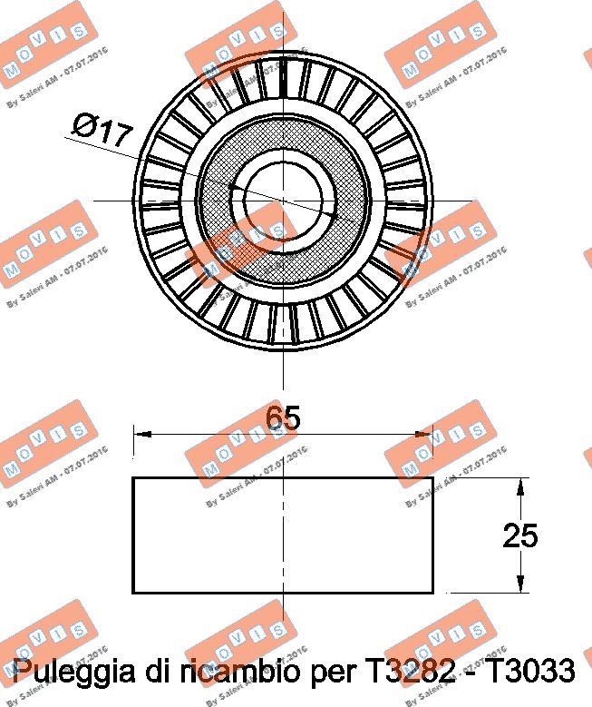 MOVIS AST3283 - Ролик, поликлиновый ремень www.autospares.lv