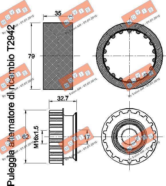 MOVIS AST2942C - Piedziņas skriemelis, Ģenerators autospares.lv