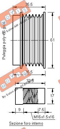 MOVIS AST2902 - Piedziņas skriemelis, Ģenerators autospares.lv