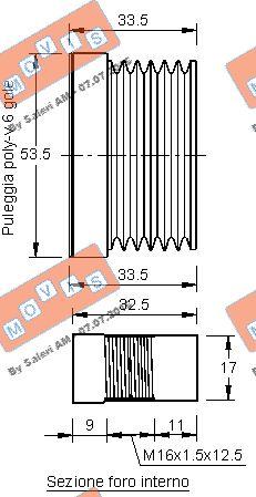 MOVIS AST2930 - Piedziņas skriemelis, Ģenerators www.autospares.lv