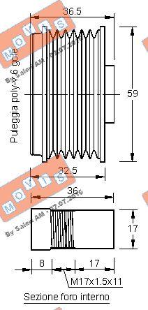 MOVIS AST2937 - Pulley, alternator, freewheel clutch www.autospares.lv