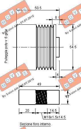 MOVIS AST2561 - Шкив генератора, муфта www.autospares.lv