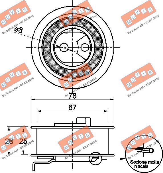 MOVIS AST2629 - Spriegotājrullītis, Gāzu sadales mehānisma piedziņas siksna autospares.lv