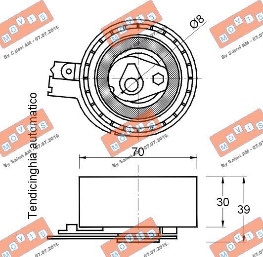 MOVIS AST2620 - Tensioner Pulley, timing belt www.autospares.lv