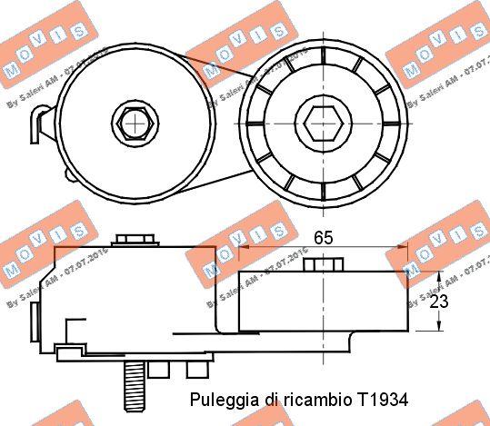 MOVIS AST2675 - Натяжитель, поликлиновый ремень www.autospares.lv