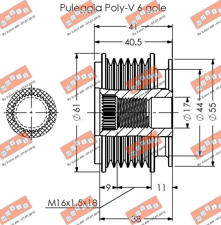 MOVIS AST2066 - Шкив генератора, муфта www.autospares.lv