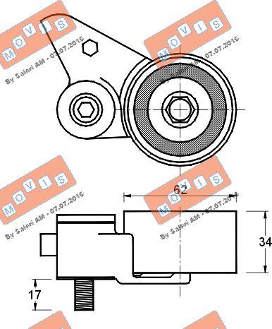 MOVIS AST2141 - Tensioner Pulley, timing belt www.autospares.lv