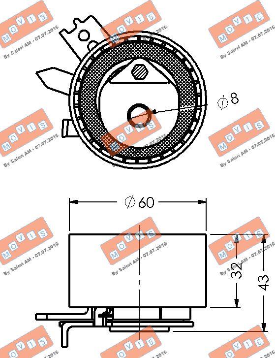 MOVIS AST2164 - Tensioner Pulley, timing belt www.autospares.lv