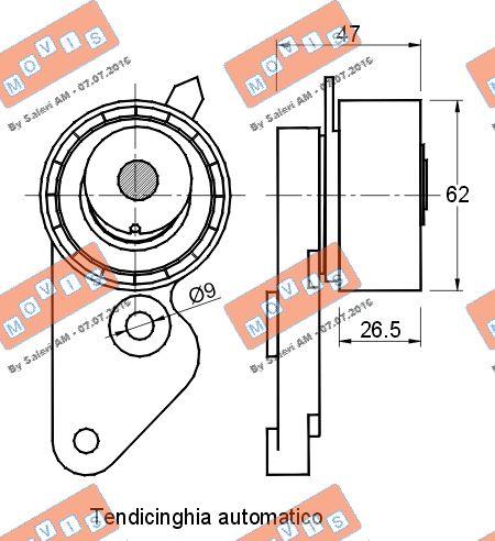 MOVIS AST2108 - Spriegotājrullītis, Gāzu sadales mehānisma piedziņas siksna autospares.lv