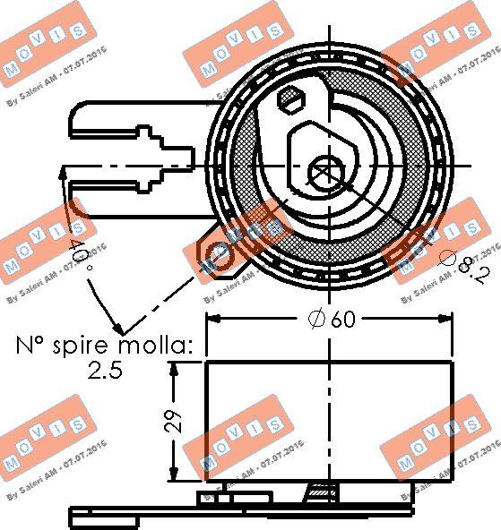 MOVIS AST2179 - Tensioner Pulley, timing belt www.autospares.lv