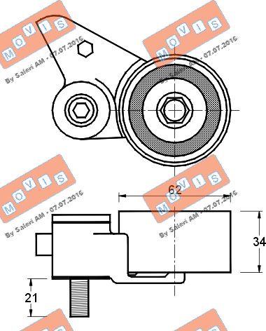 MOVIS AST2397 - Spriegotājrullītis, Gāzu sadales mehānisma piedziņas siksna autospares.lv