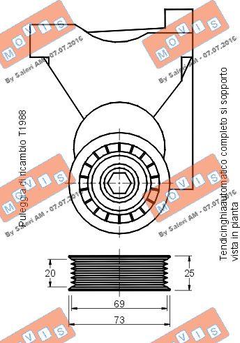 MOVIS AST2327 - Belt Tensioner, v-ribbed belt www.autospares.lv