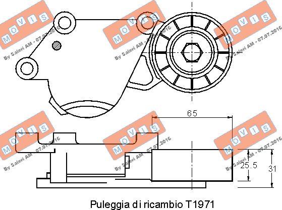 MOVIS AST2213 - Belt Tensioner, v-ribbed belt www.autospares.lv