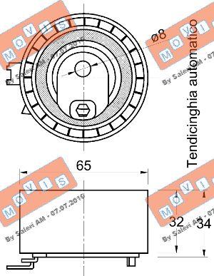 MOVIS AST2226 - Spriegotājrullītis, Gāzu sadales mehānisma piedziņas siksna autospares.lv