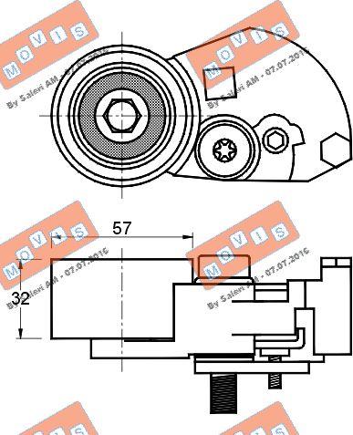 MOVIS AST2273 - Spriegotājrullītis, Gāzu sadales mehānisma piedziņas siksna www.autospares.lv