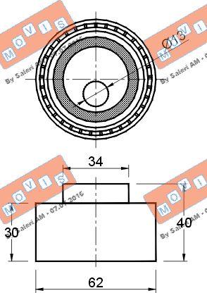 MOVIS AST2744 - Tensioner Pulley, timing belt www.autospares.lv