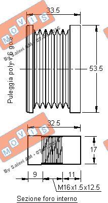 MOVIS AST2707 - Шкив генератора, муфта www.autospares.lv