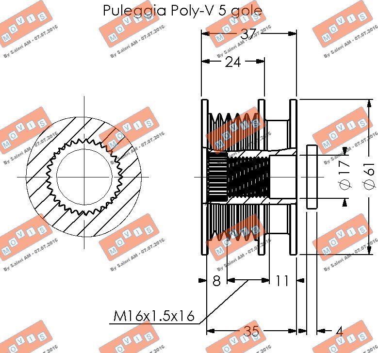 MOVIS AST2719M - Piedziņas skriemelis, Ģenerators www.autospares.lv