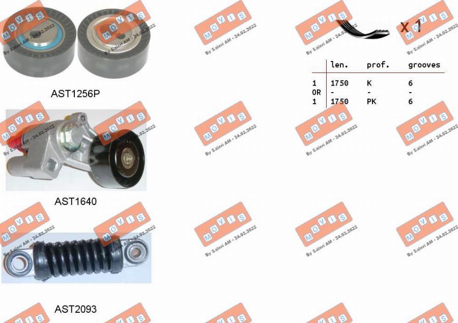 MOVIS ASTA0094 - Ķīļrievu siksnu komplekts autospares.lv