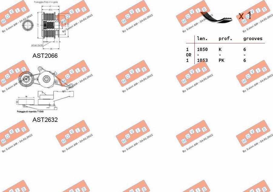 MOVIS ASTA0047 - V-Ribbed Belt Set www.autospares.lv