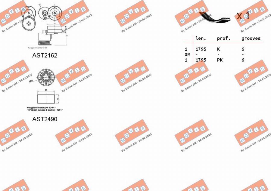 MOVIS ASTA0024 - Ķīļrievu siksnu komplekts autospares.lv