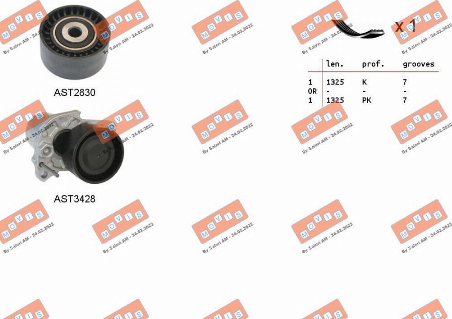 MOVIS ASTA0100 - Ķīļrievu siksnu komplekts www.autospares.lv