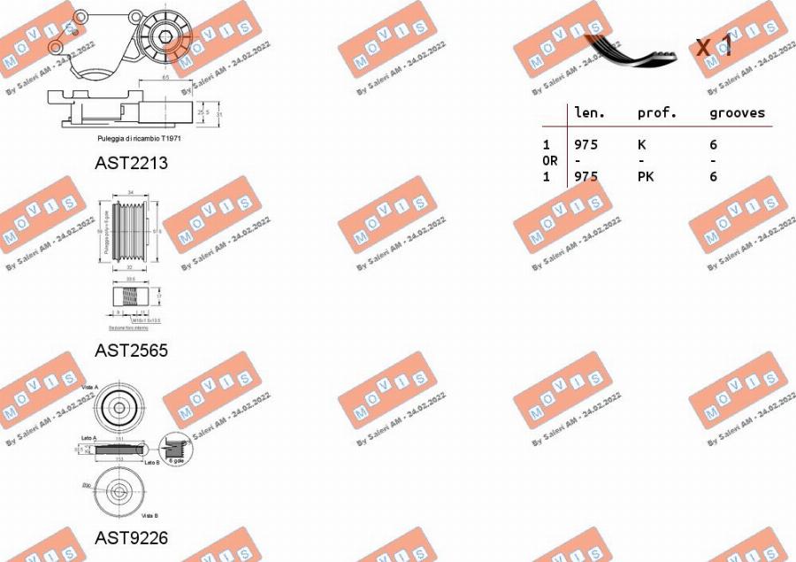 MOVIS ASTA0111 - Ķīļrievu siksnu komplekts autospares.lv