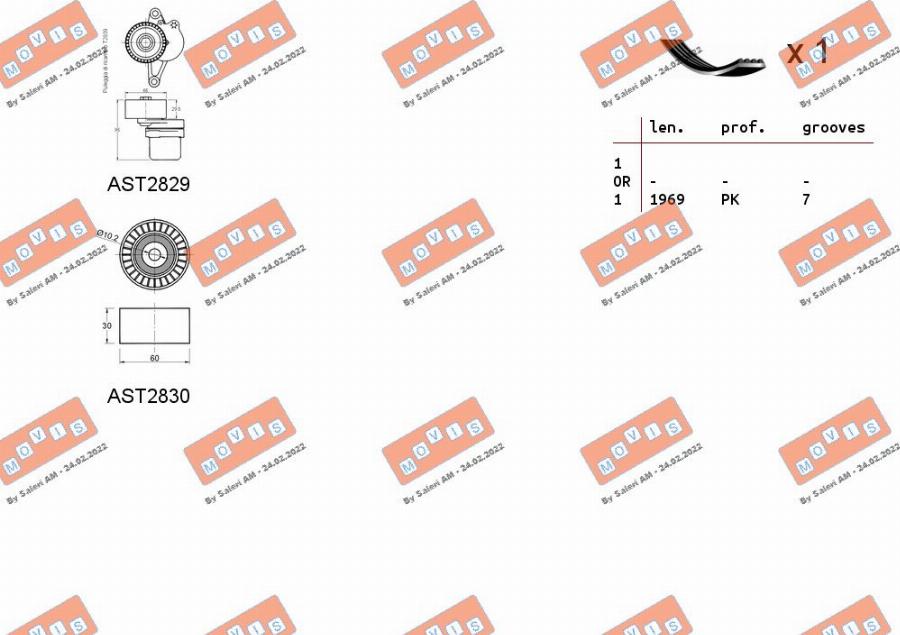 MOVIS ASTA0136 - Ķīļrievu siksnu komplekts autospares.lv