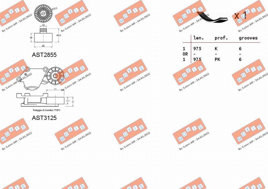 MOVIS ASTA0131 - Ķīļrievu siksnu komplekts autospares.lv