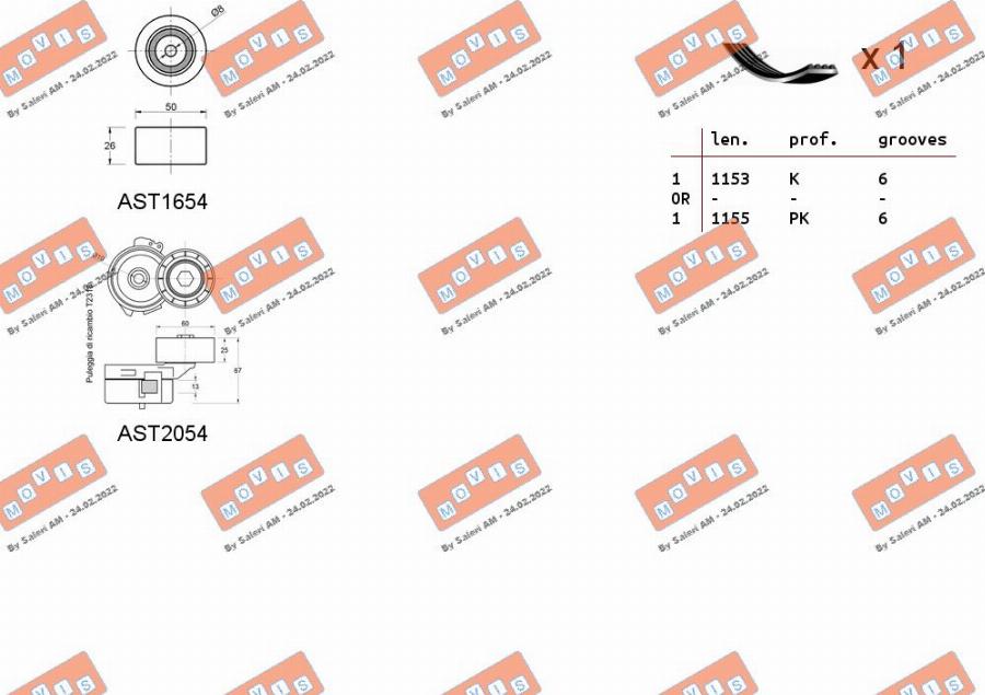 MOVIS ASTA0132 - Поликлиновый ременный комплект www.autospares.lv