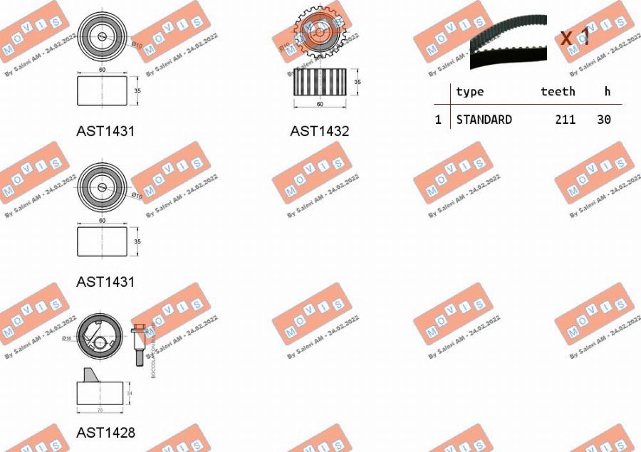 MOVIS ASTK0993 - Timing Belt Set www.autospares.lv