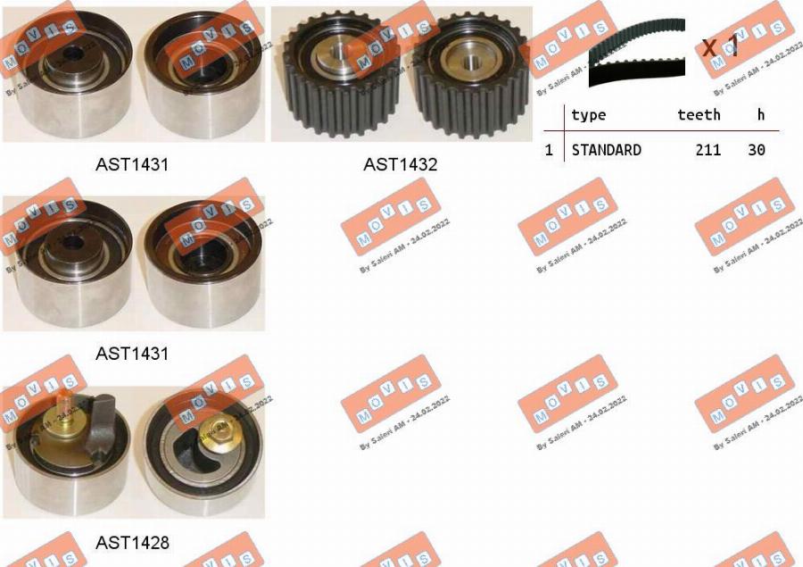 MOVIS ASTK0993 - Timing Belt Set www.autospares.lv