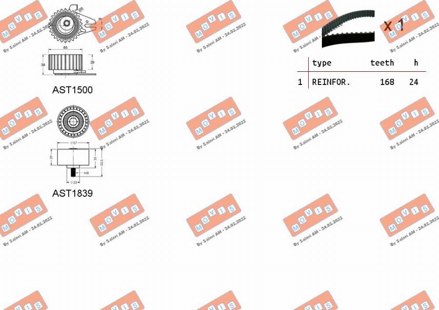 MOVIS ASTK0944 - Zobsiksnas komplekts www.autospares.lv