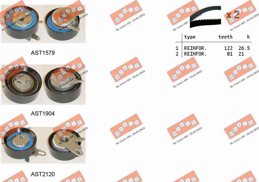 MOVIS ASTK0946 - Timing Belt Set www.autospares.lv